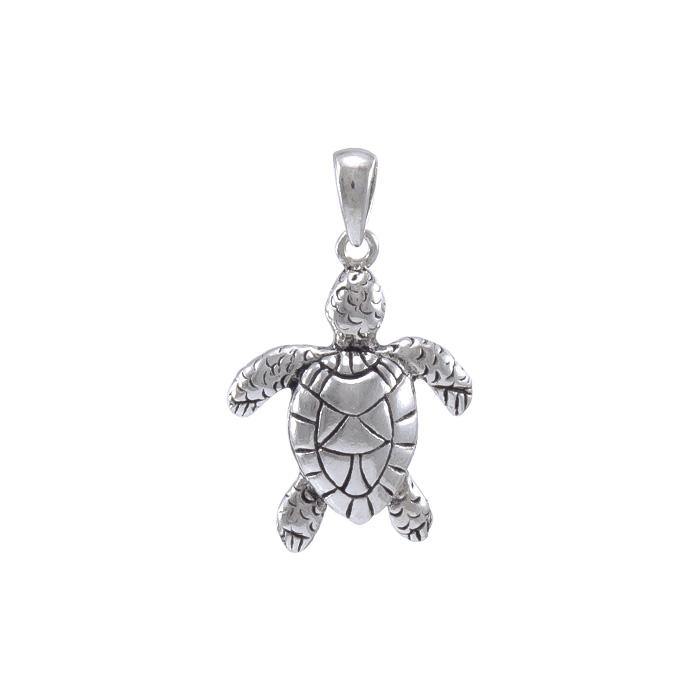 Sea Turtle Sterling Silver Pendant WP018 - Pendants