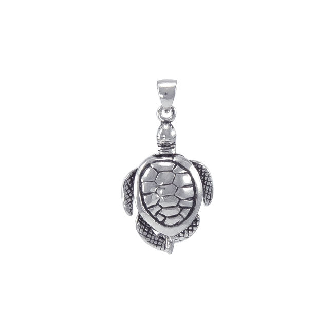 Movable Sea Turtle Sterling Silver Pendant WP032