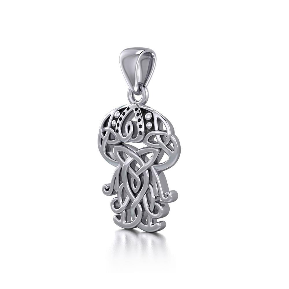 Celtic Inspired Box Jellyfish Silver Pendant TPD5208 - Pendant