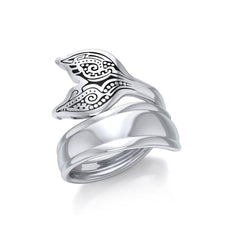 Aboriginal Whale Tail  Sterling Silver Spoon Ring TRI1734 - Ring