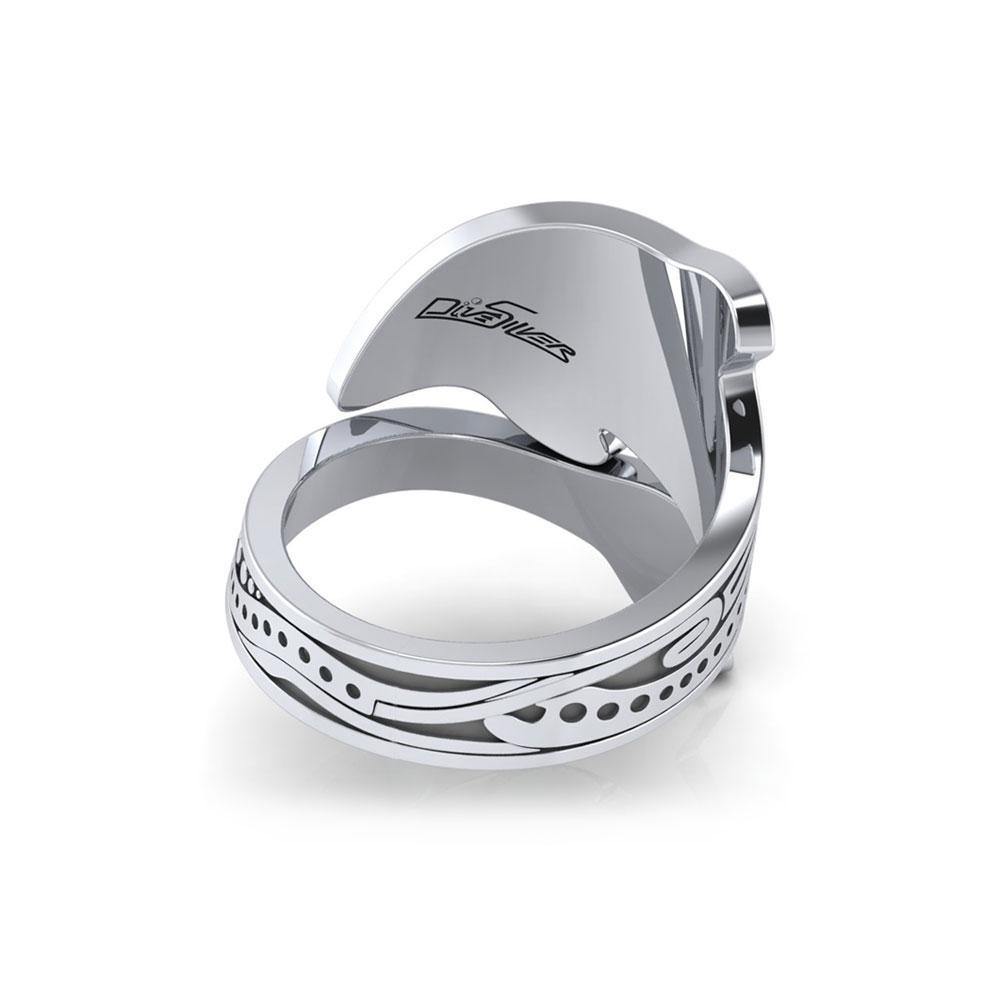 Aboriginal Dolphin  Sterling Silver Spoon Ring TRI1735 - Ring
