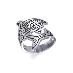 Aboriginal Shark Silver Spoon Ring TRI1736 - Ring